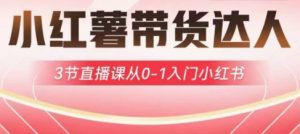 小红薯达人带货启航计划，3节直播课从0-1入门小红书-兵兵资源